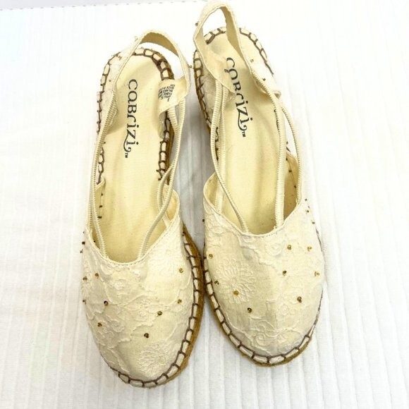 Cabrizi | Women's Slingback Wedge Sandals Shoes Size 9 - Picture 12 of 13